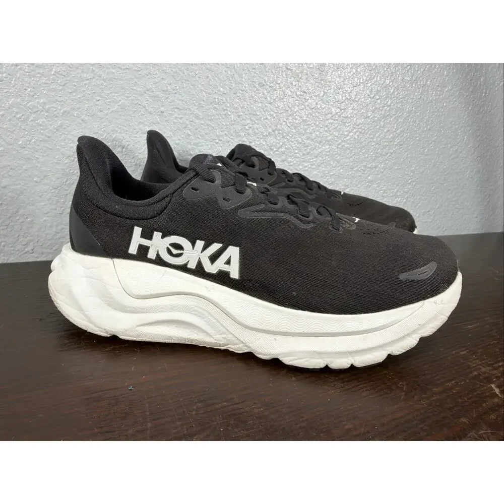 Hoka Arahi 8 Wide Women's Size 8.5D Black White Running Shoes Comfort Sneakers